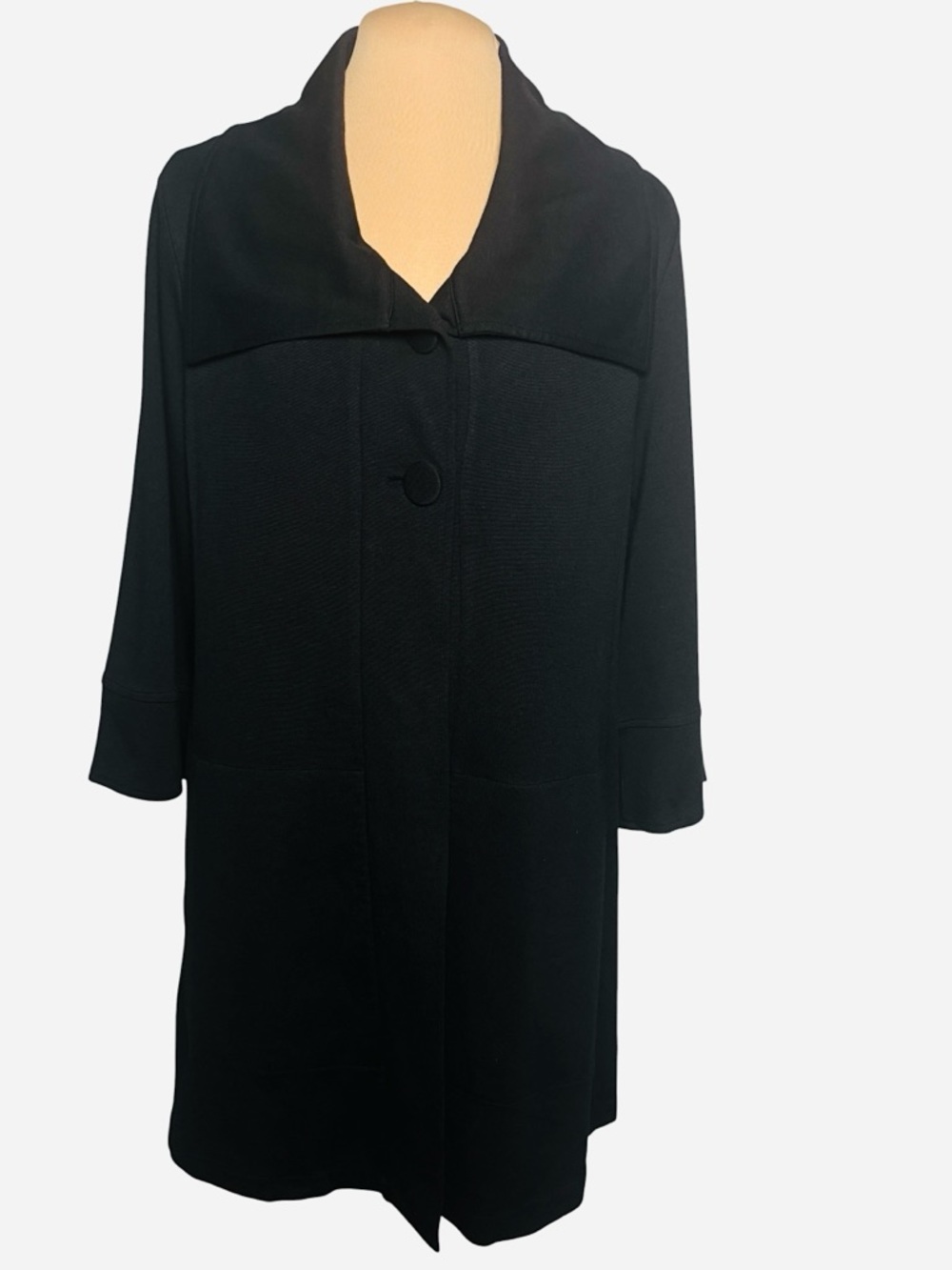 Comfy USA Black Swing Jacket Shawl Collar Travel Wear Made USA Size S